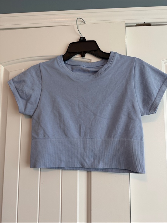 aerie Tops - aerie Light Blue Short Sleeve Crop Top